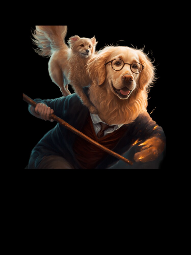Golden Retriever Flying on a Broomstick by Burnout (⌣_⌣) T-Shirts, Hoodie, Sweatshirt | BlankRebels.com (Image 3)