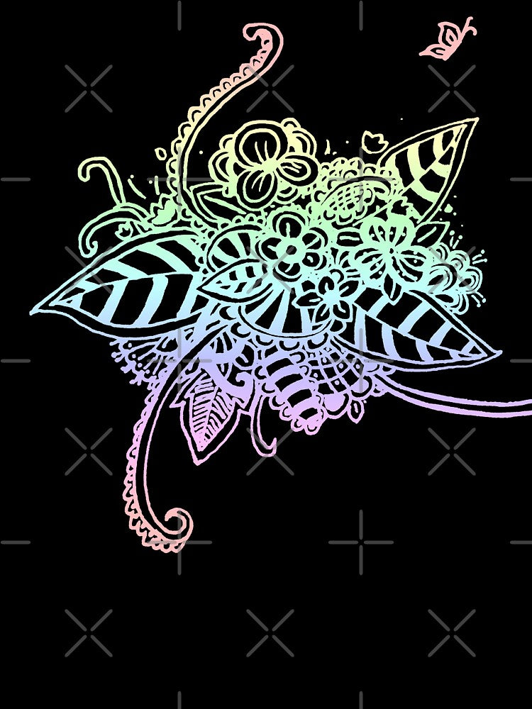 Summer Flower - Pastel Rainbow (Zentangle/ Doodle/ Mandala) by CreativityRoams T-Shirts, Hoodie, Sweatshirt (Image 3)