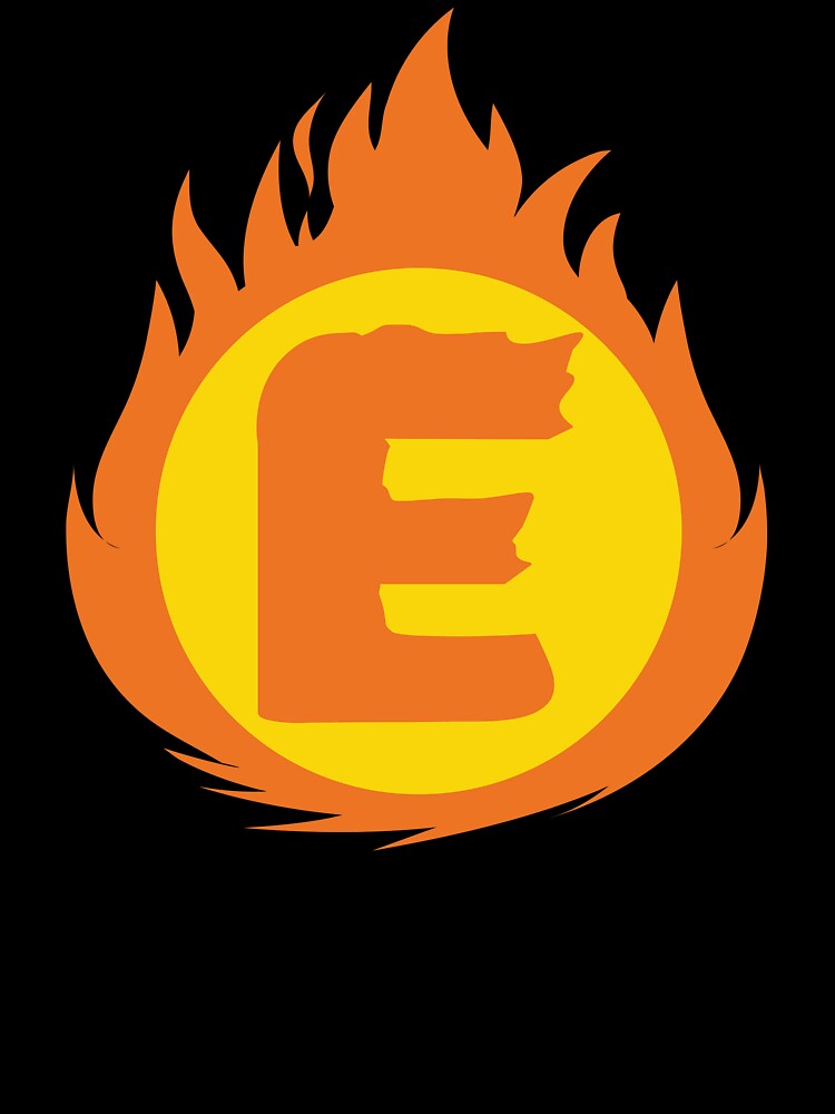 Superhero Letter E. Fire Insignia by mgulin