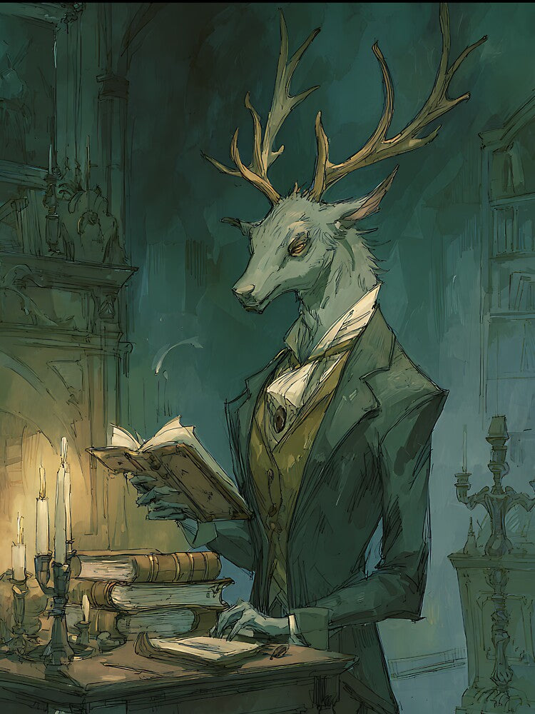 Dark Academia Art: Deer's Poetry Recital by bapupa T-Shirts, Hoodie, Sweatshirt | BlankRebels.com (Image 3)