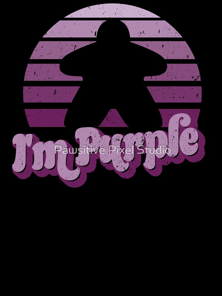I'm Purple Meeple Retro Sunset for Board Game Night by Pawsitive Pixel Studio T-Shirts, Hoodie, Sweatshirt (Image 3)