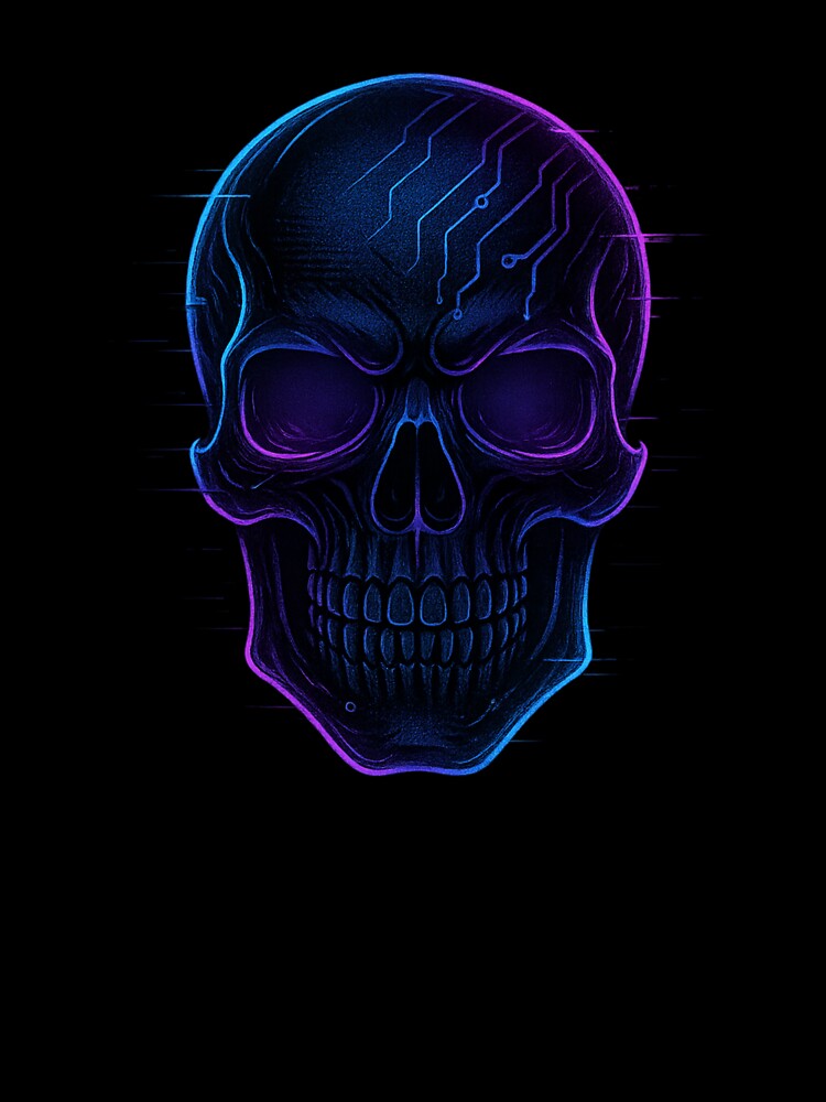 “Neon Cyber Skull – Futuristic Glitch Art” by DailyVibesCo T-Shirts, Hoodie, Sweatshirt | BlankRebels.com (Image 3)