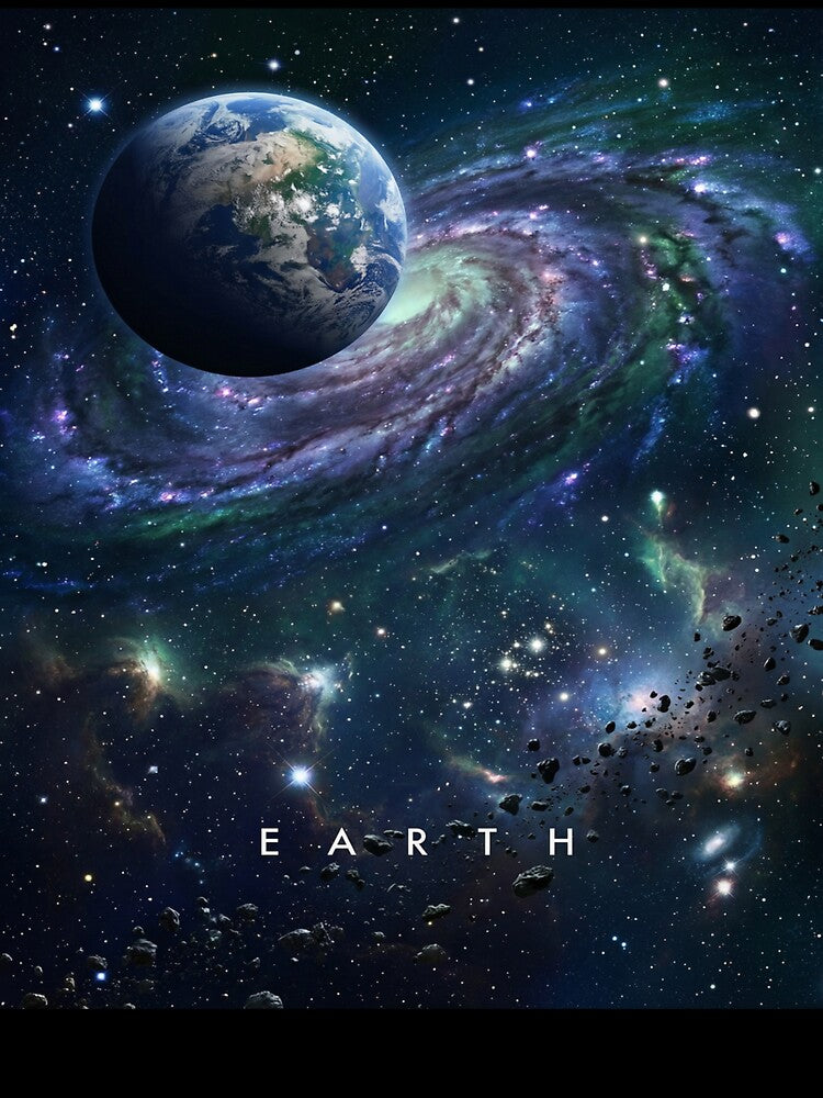 Earth and Spiral Galaxy by Daniel Abdelmaseih T-Shirts, Hoodie, Sweatshirt | BlankRebels.com (Image 3)