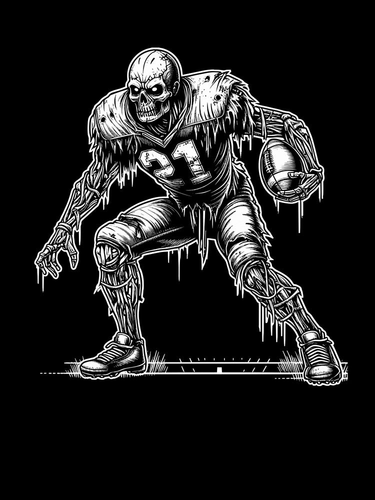 Funny American Football Zombie Halloween Football Costume by taaddison50 T-Shirts, Hoodie, Sweatshirt (Image 3)