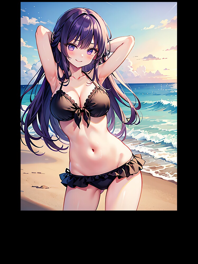 Purple Hair Simple Bikini Waifu by EnchantedAnime T-Shirts, Hoodie, Sweatshirt | BlankRebels.com (Image 3)