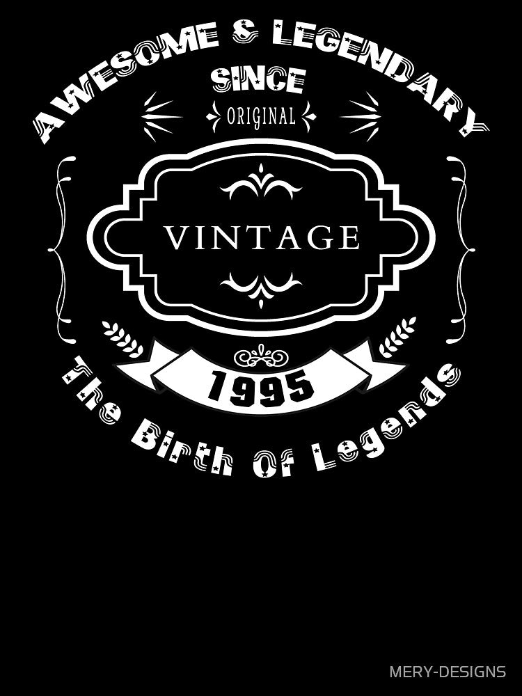 Vintage 1995 Birthday Gift For Men and Women Essential T-Shirt by MERY-DESIGNS Hoodie, Sweatshirt | BlankRebels.com (Image 3)