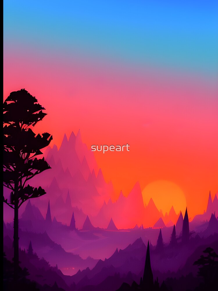 Minimalist Landscape Mountain Trees Prints: A Unique and Eye-catching Addition to Your Home by supeart... (Image 3)