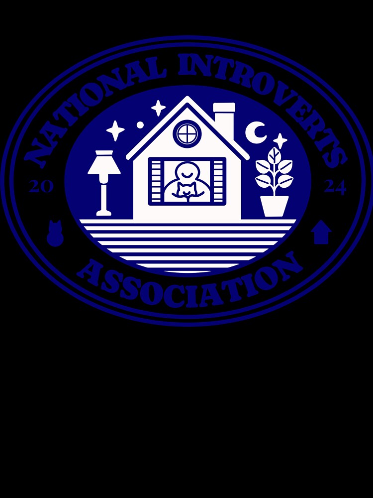Retro Blue logo for Introverts by Cats8home T-Shirts, Hoodie, Sweatshirt | BlankRebels.com (Image 3)