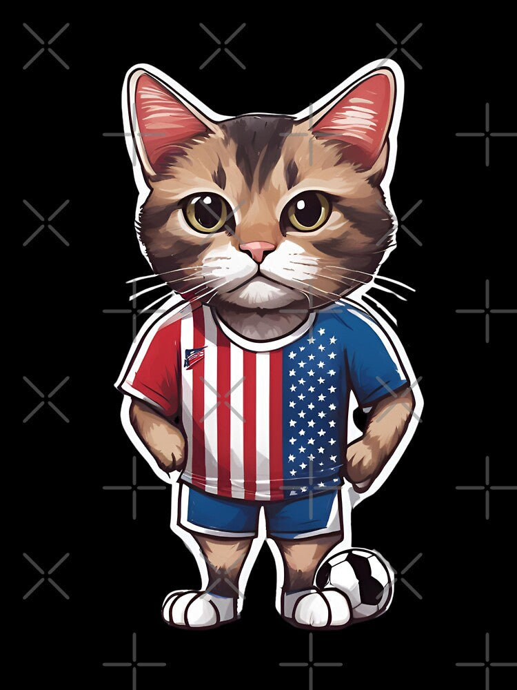 USA Sports Team: a Cat wearing colours of American Flag D11 by PerfectDay2Play