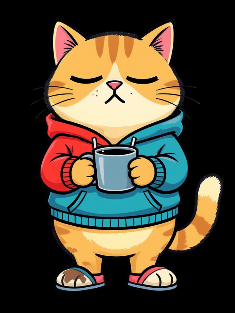 Lazy Morning Coffee Cat | Funny Sleepy Cat Cartoon by ColorSplash123