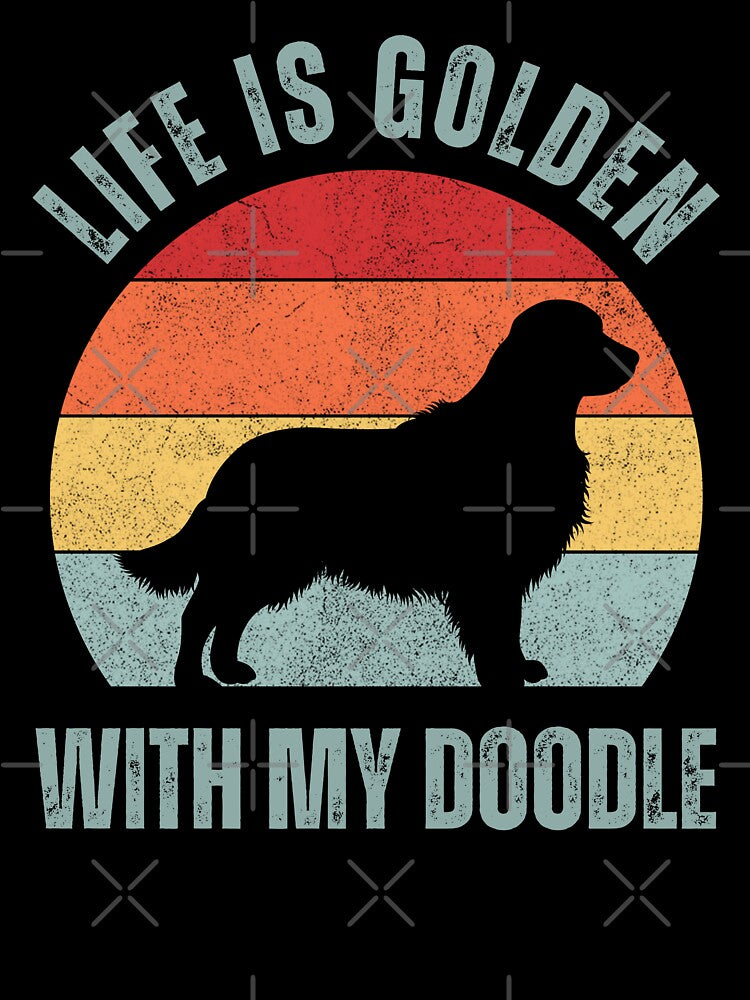 Golden Retriever Retro Sunset Vintage Dog Lover Cute Pet Gift Life is Golden With My Doodle by darunwan... (Image 3)