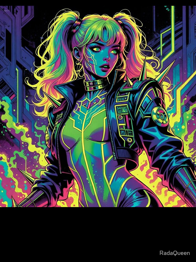 Neon Rebel: Cyberpunk & Spikes by RadaQueen T-Shirts, Hoodie, Sweatshirt | BlankRebels.com (Image 3)