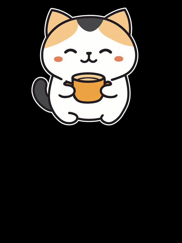 Cute Kawaii cat drinking coffee by NICHARTPRODUCTS T-Shirts, Hoodie, Sweatshirt | BlankRebels.com (Image 3)