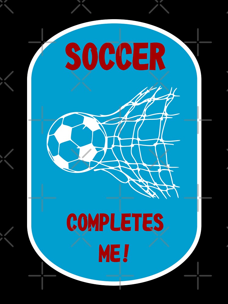 Soccer Completes Me / Football Design on a Red White & Blue Background by ThisNThatImages