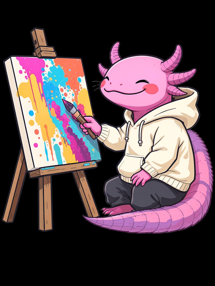 Artist Axolotl – Creative Mood Calm Painting Illustration by ColorSplash123 T-Shirts, Hoodie, Sweatshirt (Image 3)