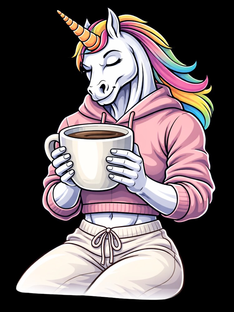 Cozy Coffee Unicorn – Cute Aesthetic Unicorn Lifestyle Design by ColorSplash123 T-Shirts, Hoodie, Sweatshirt (Image 3)