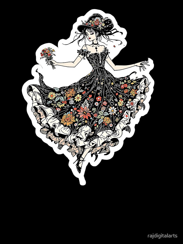 floral girl by rajdigitalarts