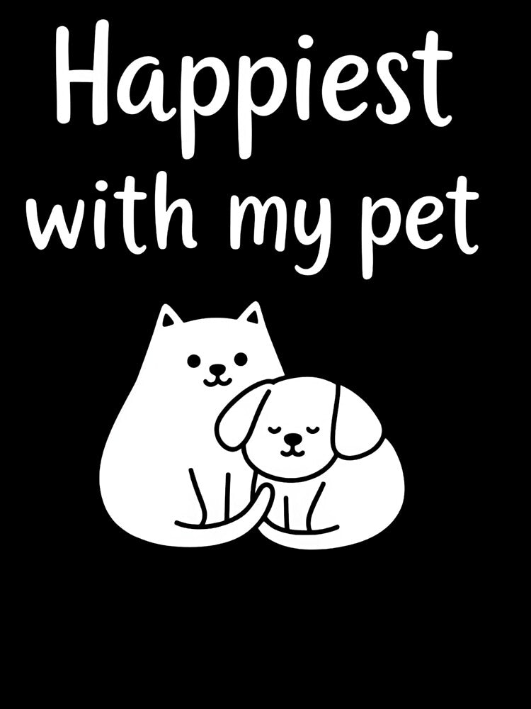 Happiest With My Pet – Minimal Pet Lover Design by EchopawCo