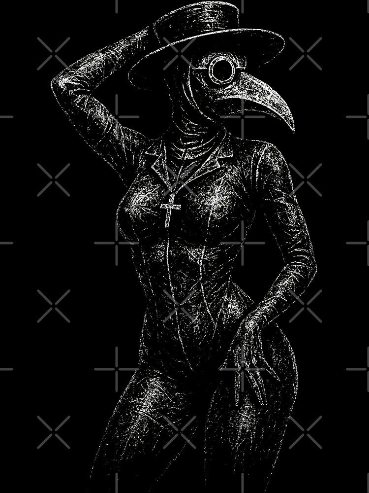 Gothic Plague Doctor Woman Sensual Illustration by Mortisigil T-Shirts, Hoodie, Sweatshirt | BlankRebels.com (Image 3)