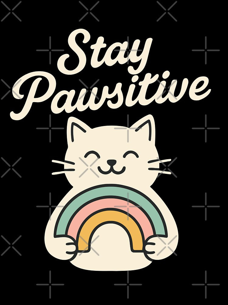 Stay Pawsitive Rainbow Cat Tee – Whiskerly Positive Vibes for Cat Lovers by WhiskerlyGfx Hoodie, Sweatshirt (Image 3)