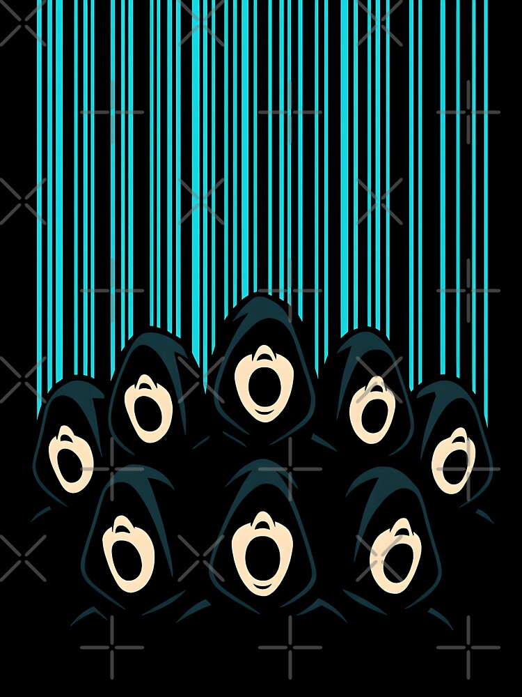 Digital Choir Dystopia – Hooded Singers Under Cyber Barcode Rain T-Shirts, Hoodie, Sweatshirt