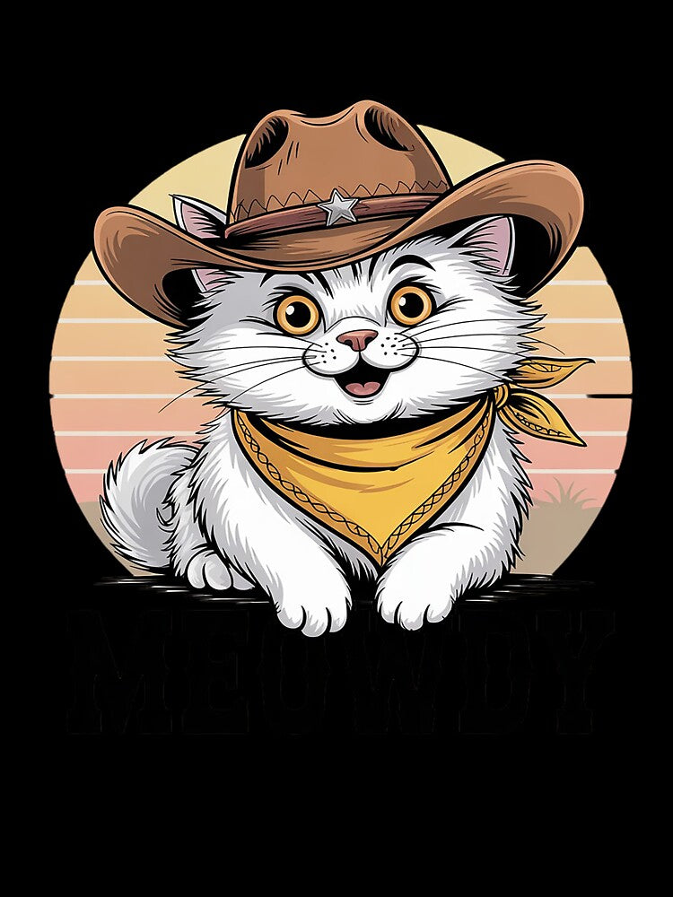 Meowdy Cat Funny Howdy Meme Western Cowboy Kitten1 by RuthGAArt T-Shirts, Hoodie, Sweatshirt | BlankRebels.com (Image 3)