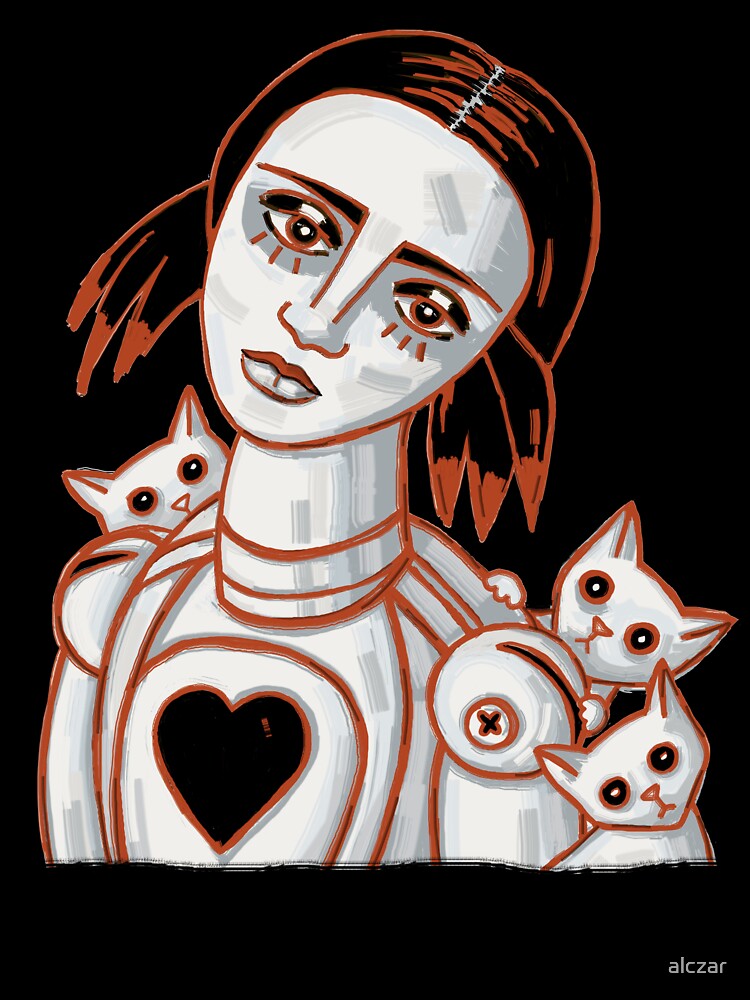 Cat Lady gothic doll by alczar T-Shirts, Hoodie, Sweatshirt | BlankRebels.com (Image 3)