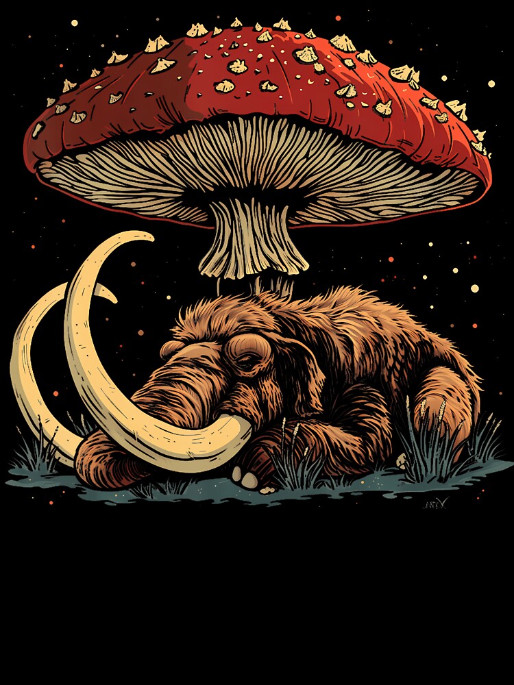 Cute Mammoth Woolly Under The Mushroom by AngelaSandra T-Shirts, Hoodie, Sweatshirt | BlankRebels.com (Image 3)