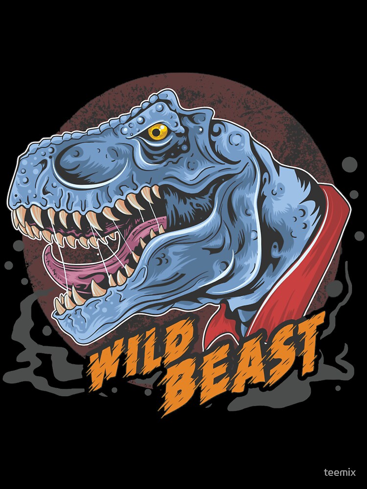 DINOSAUR T REX HEAD WILD BEAST ROAR RAGE FACE VECTOR ELEMENT WITH EDITABLE LAYERS by teemix T-Shirts, Hoodie,... (Image 3)