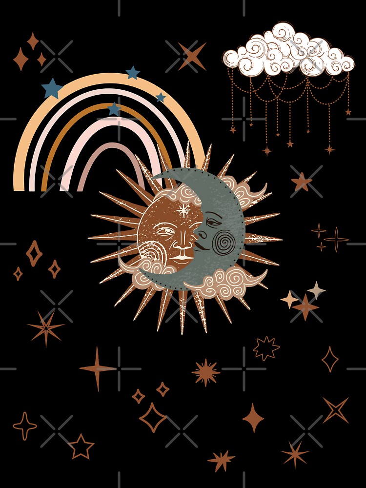 sun and moon celestial bohemian art by cutecrazytshirt T-Shirts, Hoodie, Sweatshirt | BlankRebels.com (Image 3)