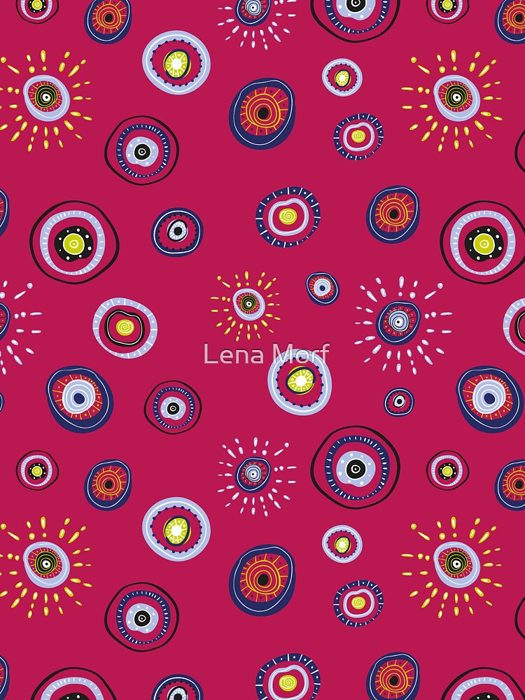 Greek evil eye pattern | Cherry red background by Lena Morf T-Shirts, Hoodie, Sweatshirt | BlankRebels.com (Image 3)