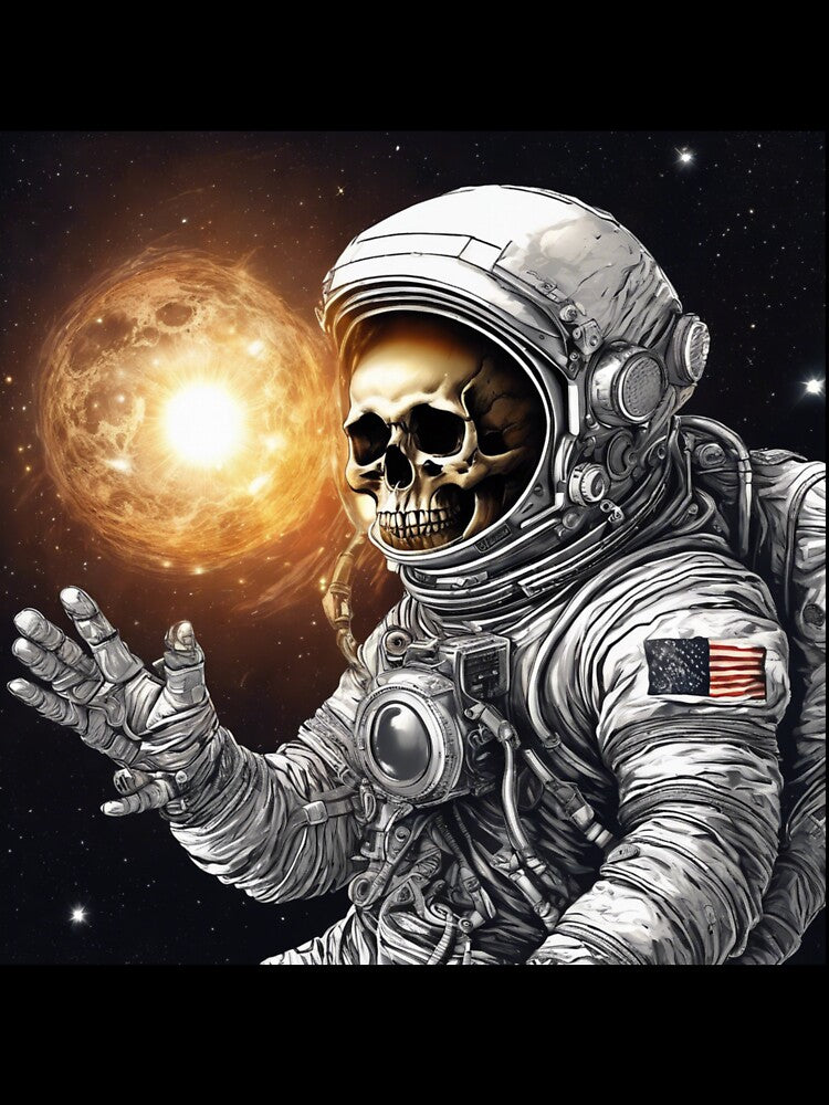 Skeleton Astronaut | Space Skull | Dystopian Art | Skull Astronaut Artwork | Fantasy Astronaut Skull by... (Image 3)