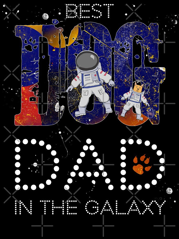 Best Dog Dad in Galaxy Funny Vintage Space Planets Astronaut by r-silver T-Shirts, Hoodie, Sweatshirt (Image 3)