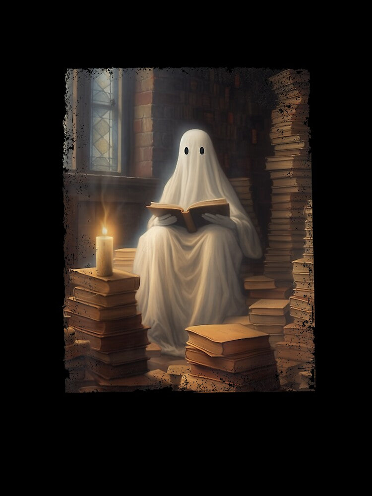 Gothic Halloween Ghost Reading Book Window Dark Academia by MissRasheedHam T-Shirts, Hoodie, Sweatshirt (Image 3)