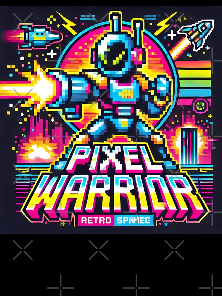 Pixel Warrior - Retro Space Battle by Psychacharm T-Shirts, Hoodie, Sweatshirt | BlankRebels.com (Image 3)