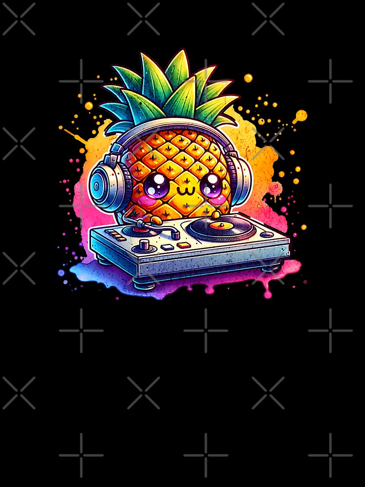 Cute Kawaii Pineapple DJ by ChaosReigns91 T-Shirts, Hoodie, Sweatshirt | BlankRebels.com (Image 3)