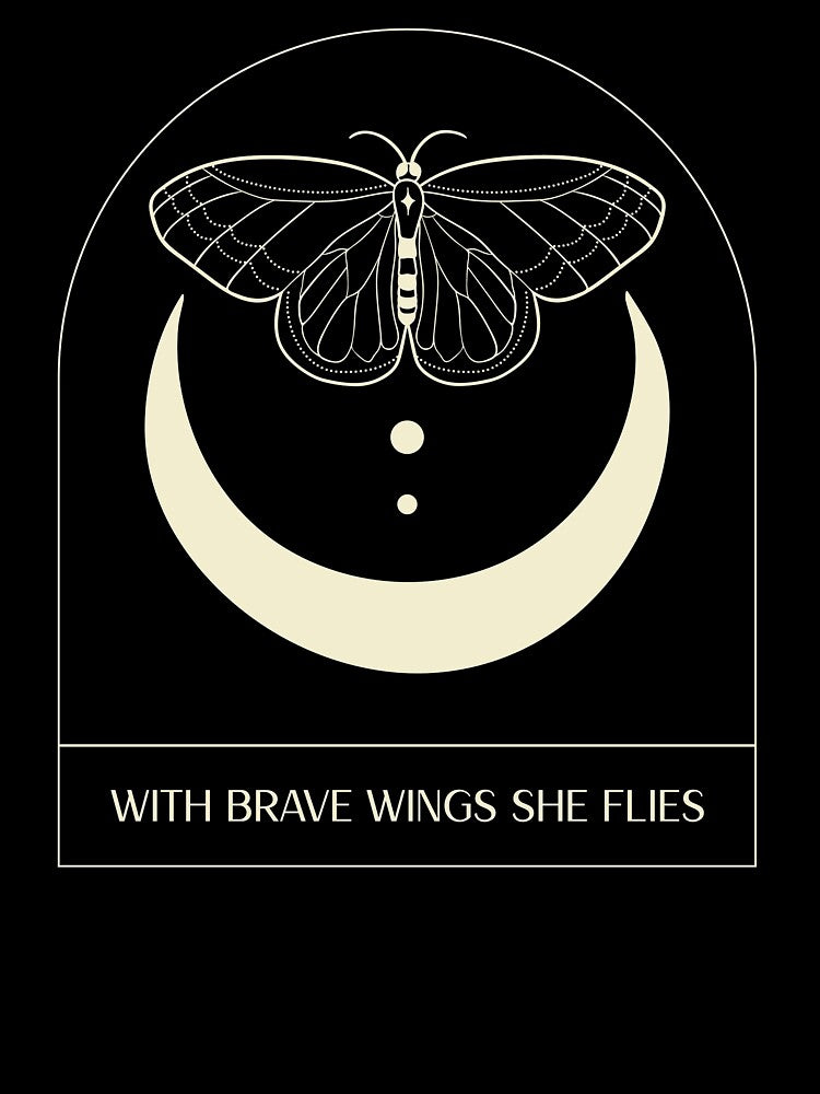 With Brave Wings She Flies - Back Print by GionaSophia T-Shirts, Hoodie, Sweatshirt | BlankRebels.com (Image 3)
