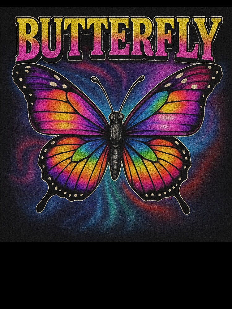 Retro Rainbow Butterfly Psychedelic Vaporwave Art by shogan712 T-Shirts, Hoodie, Sweatshirt | BlankRebels.com (Image 3)