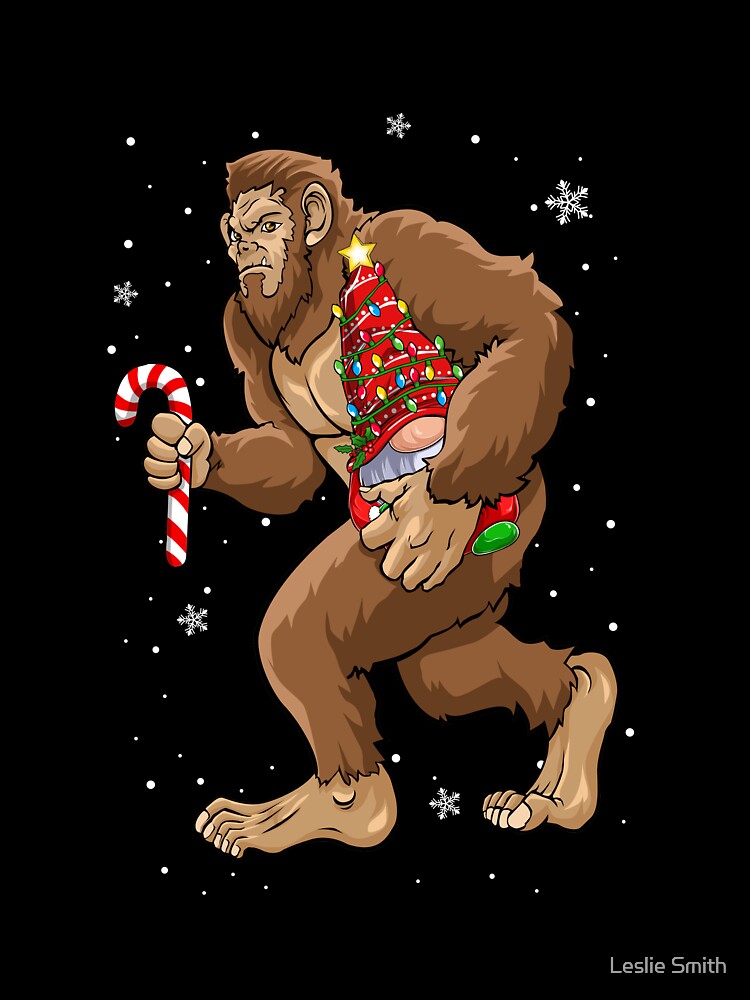 Bigfoot Christmas Funny Gnome Candy Cane Snowflake by Leslie Smith T-Shirts, Hoodie, Sweatshirt | BlankRebels.com (Image 3)