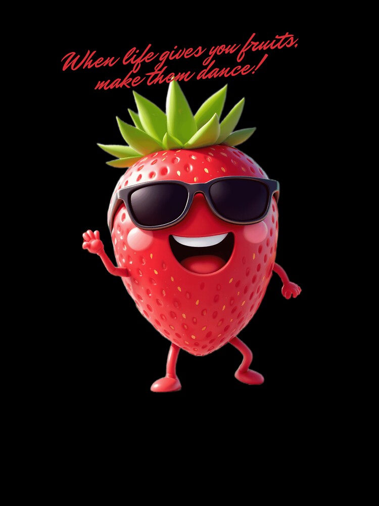 Dancing Kawaii Fruits - Strawberry Musicians Vibes Fun Colorful by KountaDjo