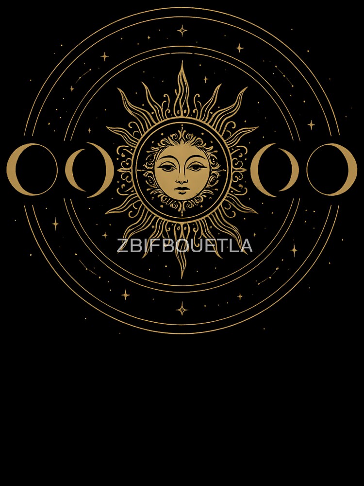 Golden Sun and Moon - Boho Moon Phase by ZBIFBOUETLA T-Shirts, Hoodie, Sweatshirt | BlankRebels.com (Image 3)
