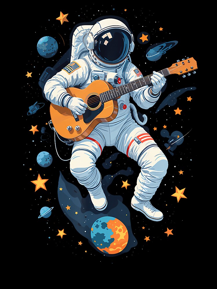 Astronaut Playing Guitar Shirt Spaceman Guitarist Musician by EarlineRenee Hoodie, Sweatshirt | BlankRebels.com (Image 3)