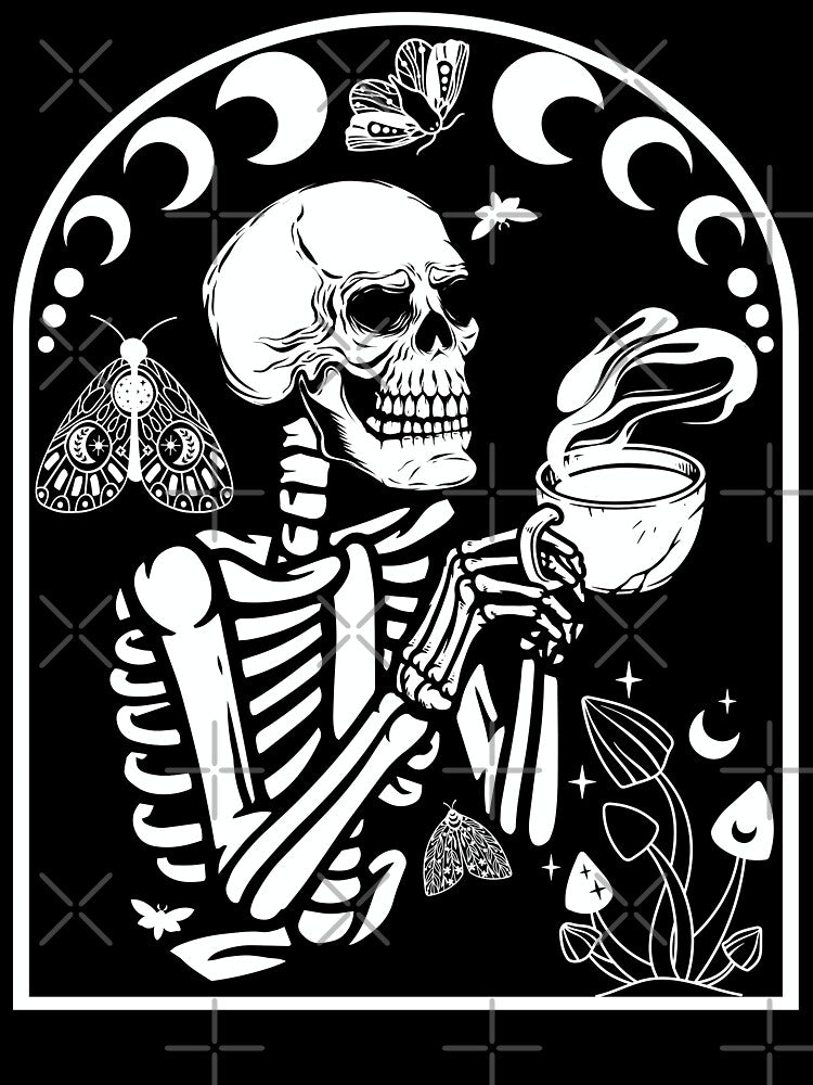 Skeleton Coffee Halloween Gift by BronikowskiART T-Shirts, Hoodie, Sweatshirt | BlankRebels.com (Image 3)