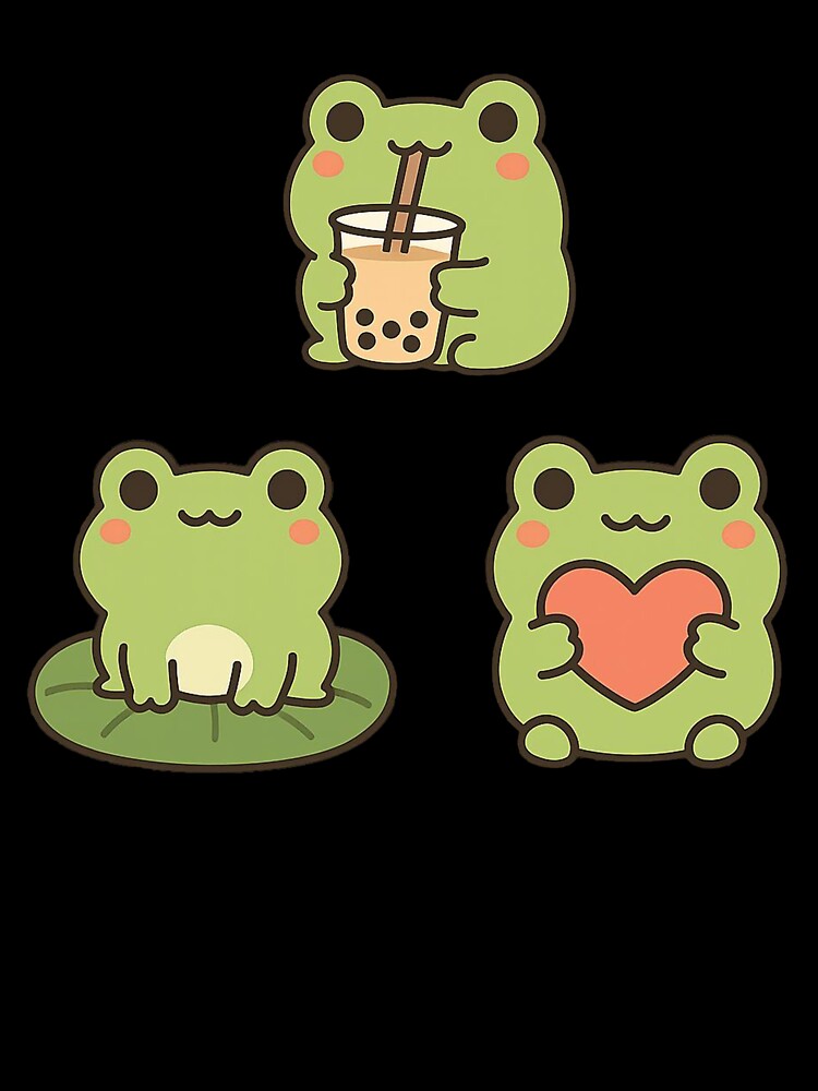 Three frogs, three atmospheres: matcha, love, and tranquility. by Ach&Koor T-Shirts, Hoodie, Sweatshirt (Image 3)