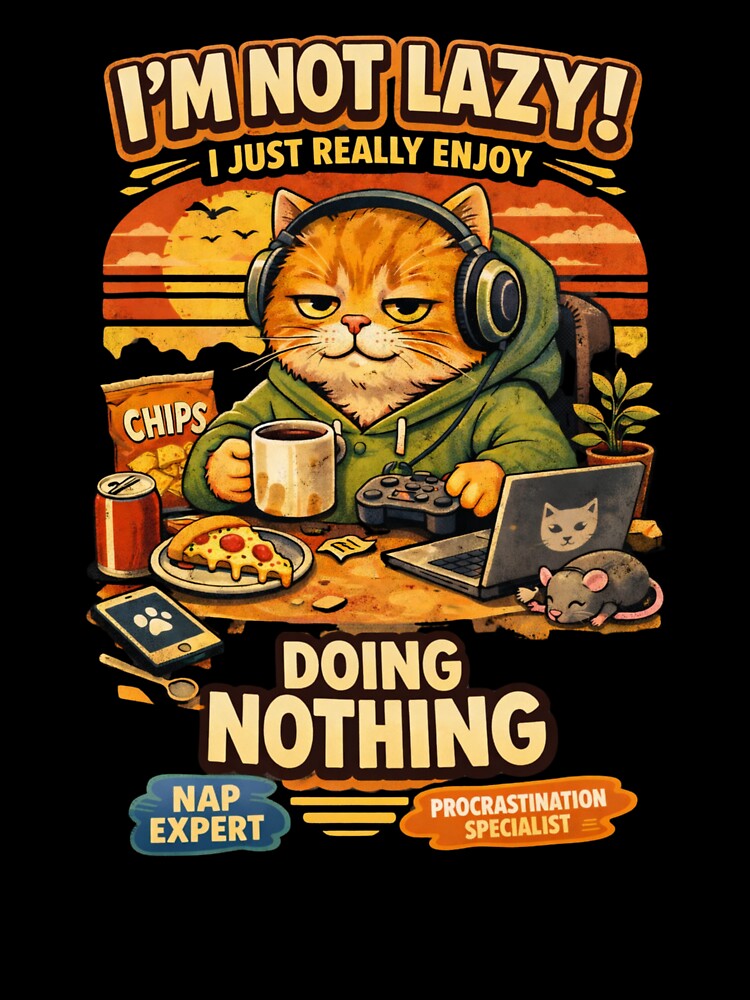 Funny Lazy Orange Cat Quote Enjoy Doing Nothing by PluffyPanda T-Shirts, Hoodie, Sweatshirt | BlankRebels.com (Image 3)