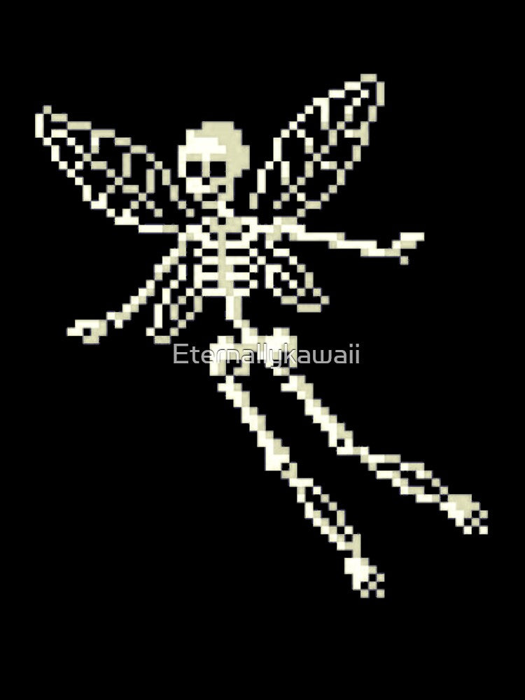 Goth skull black white fairy butterfly by Eternallykawaii T-Shirts, Hoodie, Sweatshirt | BlankRebels.com (Image 3)