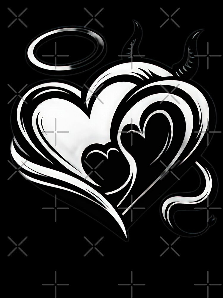 Valentines Day angel and demon couple heart,Valentine couple,valentine heart,valentine art,valentine design by... (Image 3)