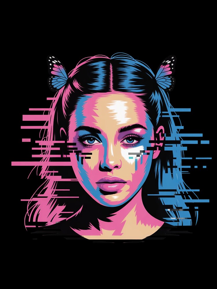 Cyber Glitch Butterfly Tears – Y2K AIM Portrait by mo-carnival T-Shirts, Hoodie, Sweatshirt | BlankRebels.com (Image 3)