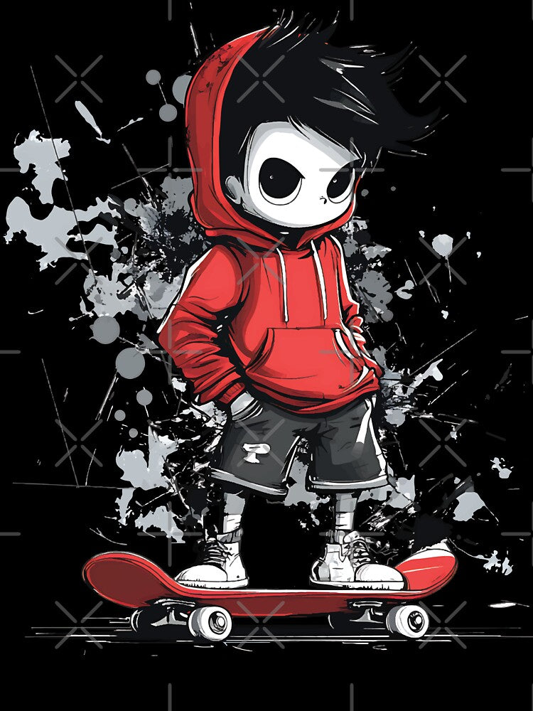 Cool Skater Boy Graphic T-Shirt, Urban Street Style Trendy Skater Culture Youthful Skater Design by Aagnyes... (Image 3)