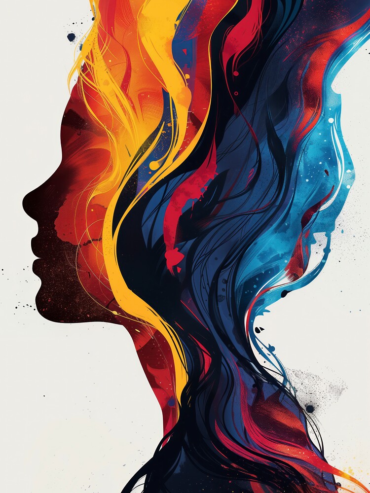 Colorful Silhouette Art | Abstract Flowing Hair Portrait by Bodsha T-Shirts, Hoodie, Sweatshirt | BlankRebels.com (Image 3)